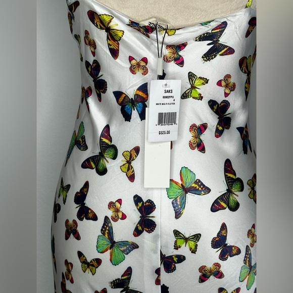 L’agence Jodie V Neck Slip women Dress white butterfly - Picture 14 of 16